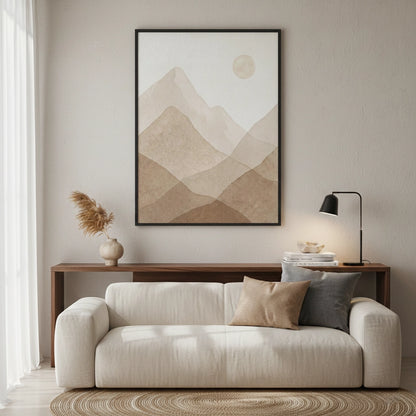 Sepia Tone Mountain Range - Fine Art