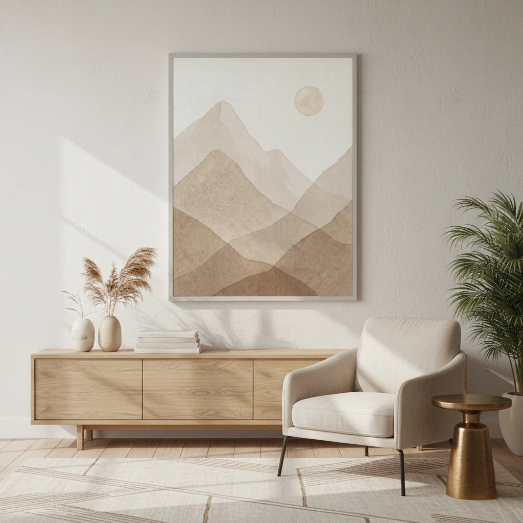 Sepia Tone Mountain Range - Fine Art