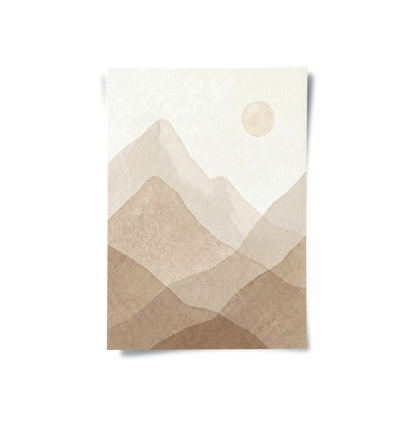 Sepia Tone Mountain Range - Poster