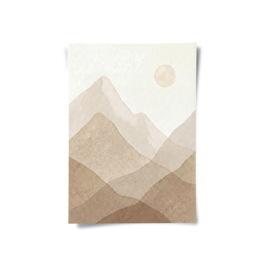 Sepia Tone Mountain Range - Poster