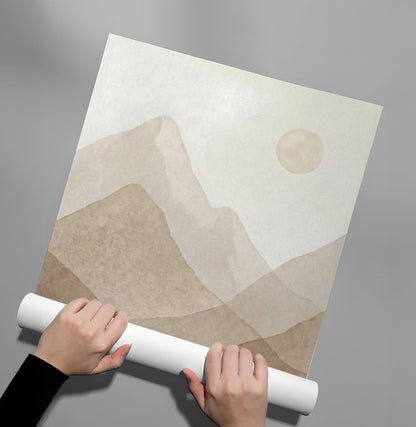 Sepia Tone Mountain Range - Poster