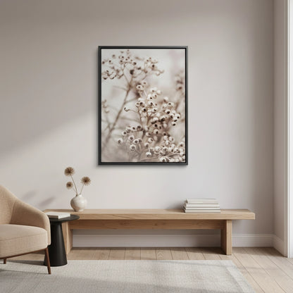 Serene Beige Wildflower - Canvas