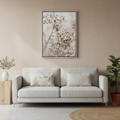 Serene Beige Wildflower - Canvas