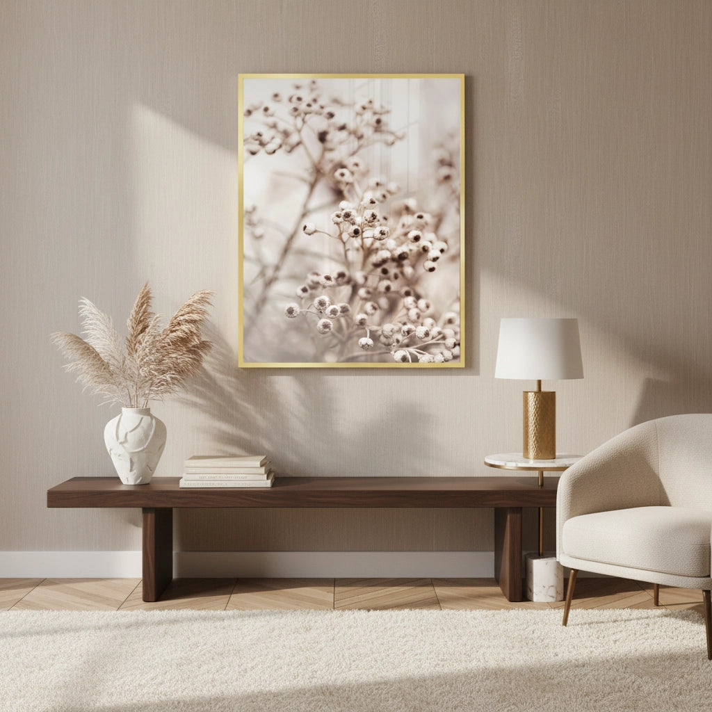 2Serene Beige Wildflower - Fine Art