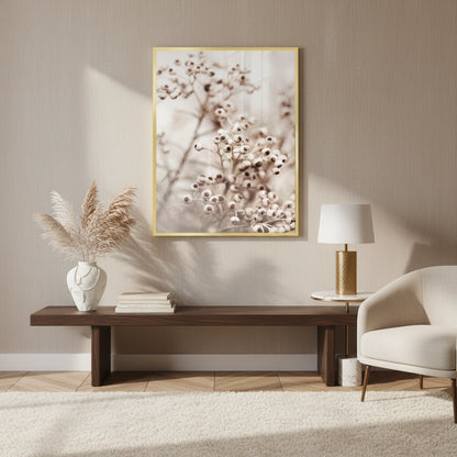 Serene Beige Wildflower - Fine Art