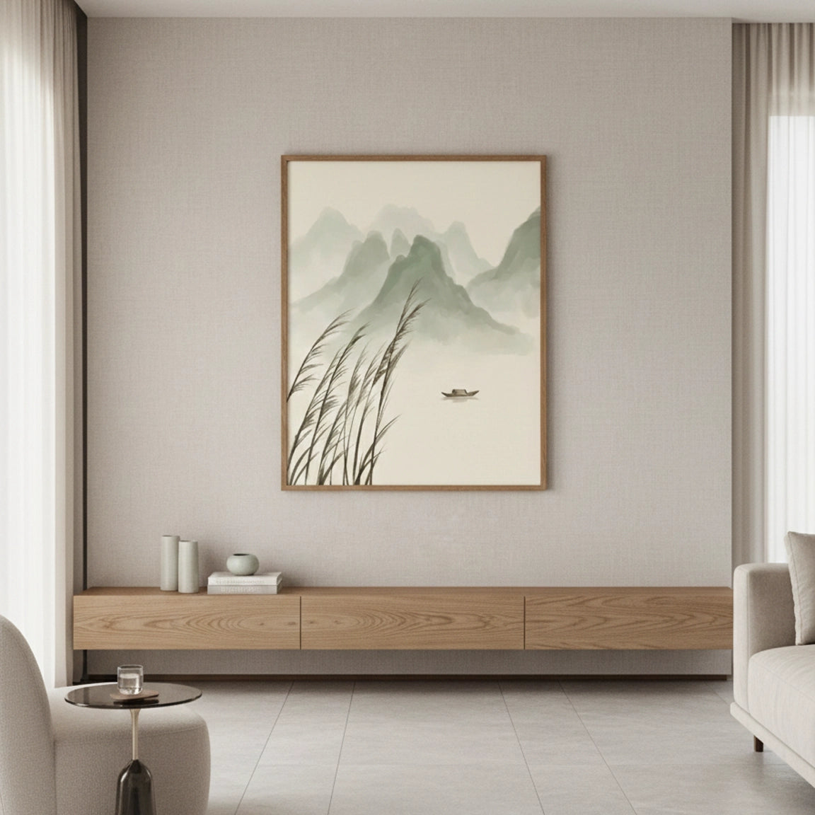 2Serene Zen Landscape Painting #SZLA220