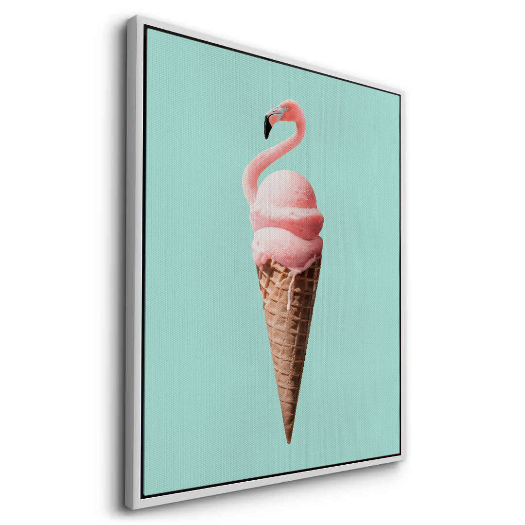 2Flamingo Ice Cream Cone - Canvas