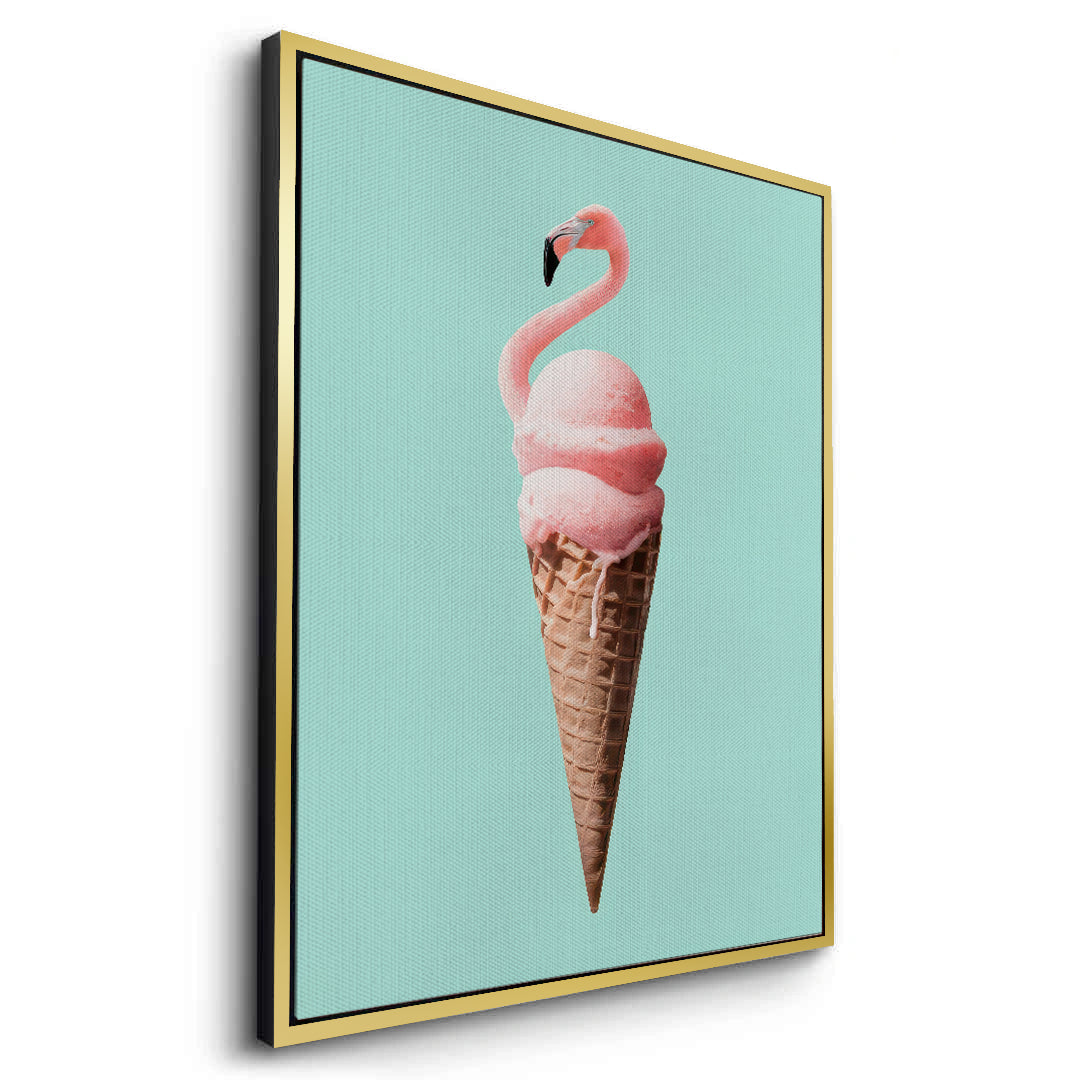 2Flamingo Ice Cream Cone - Canvas