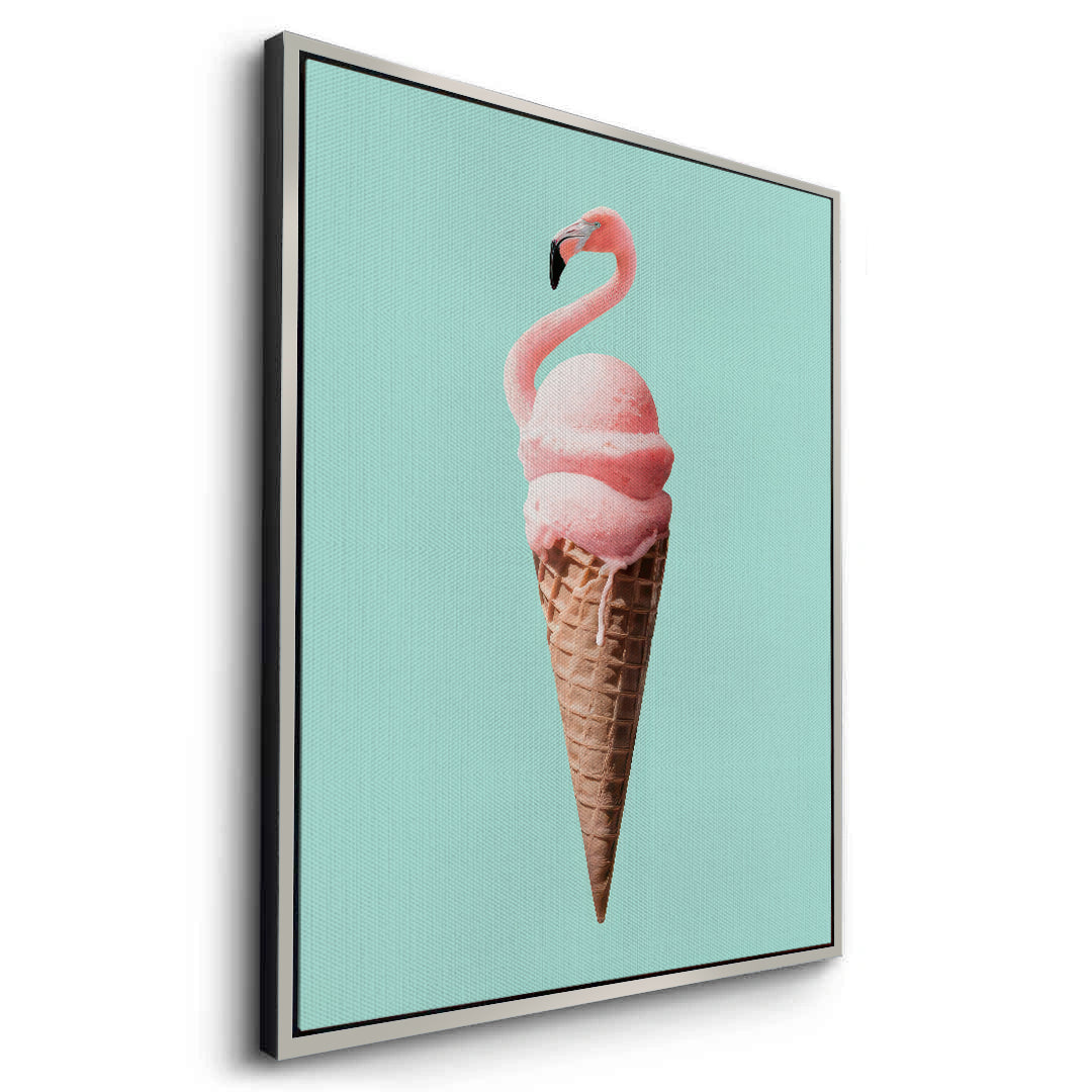 2Flamingo Ice Cream Cone - Canvas