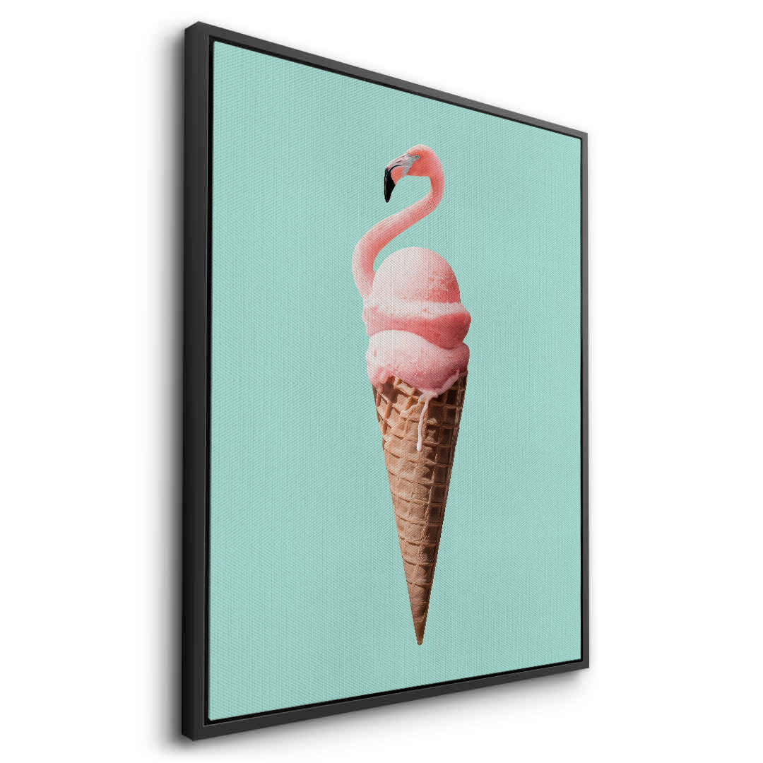 2Flamingo Ice Cream Cone - Canvas