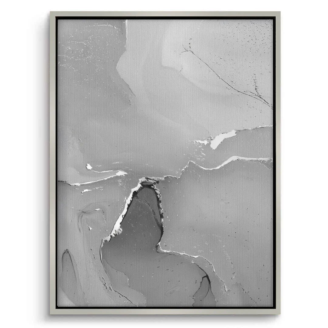 2Minimalist grey and white abstract canvas print with light frame choppy texture