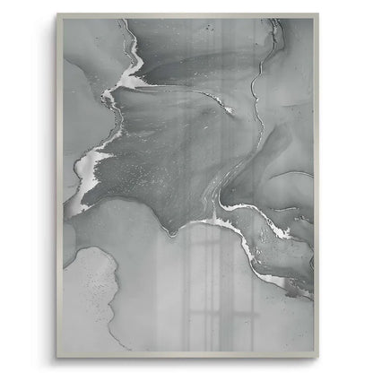 Abstract ink texture print dark grey and light silver