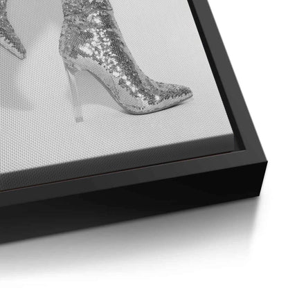 Silver Sequin Boots - Canvas
