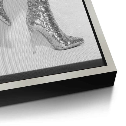Silver Sequin Boots - Canvas