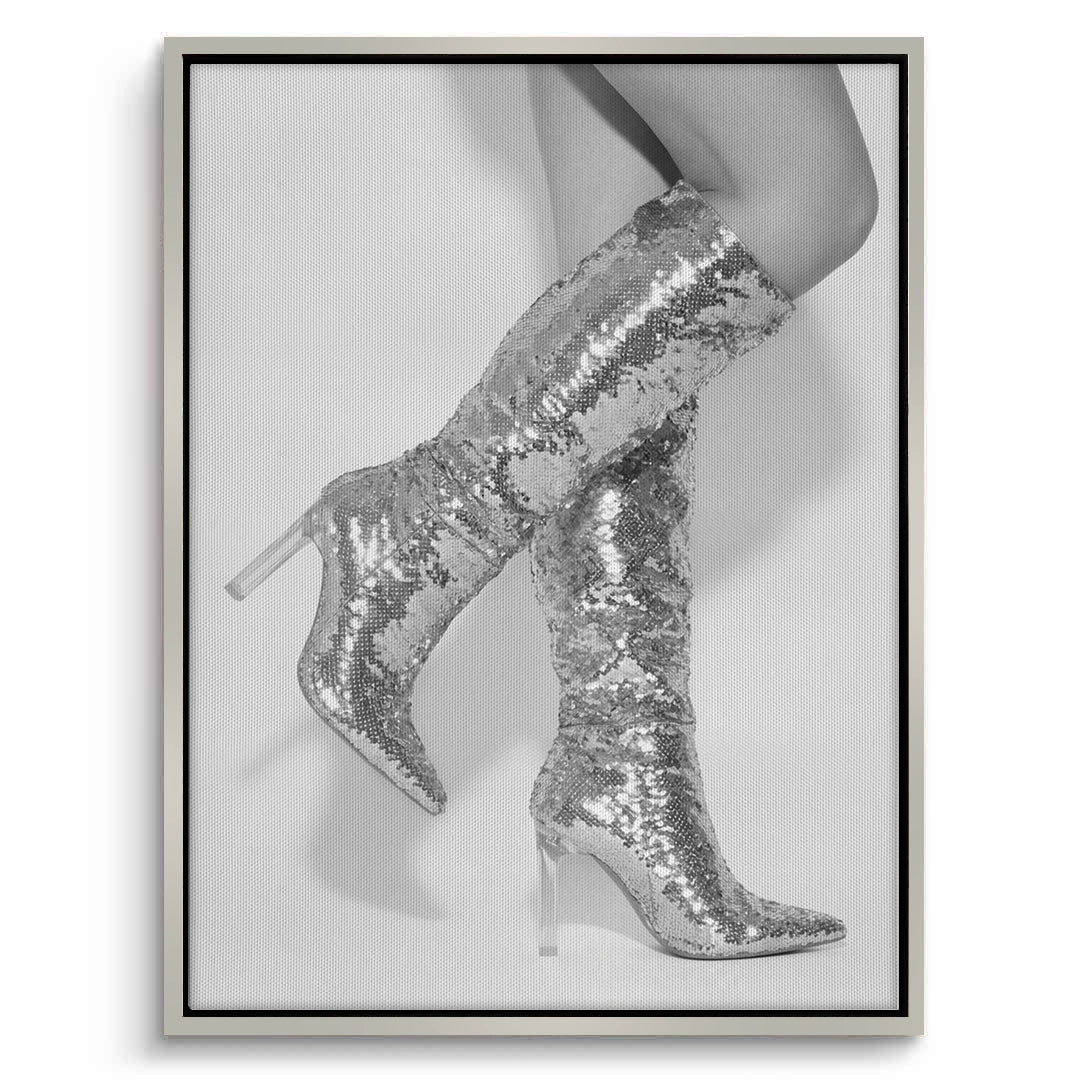 2Silver Sequin Boots - Canvas
