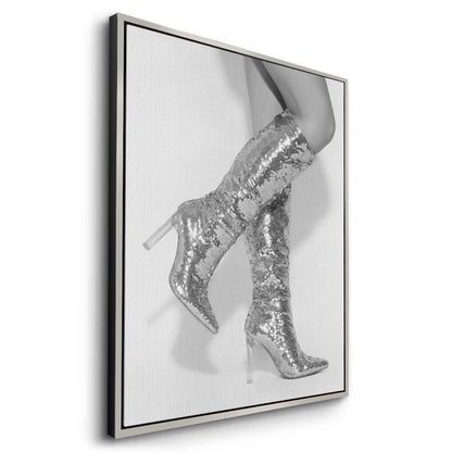Silver Sequin Boots - Canvas