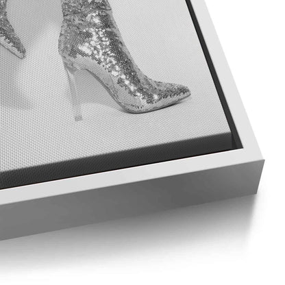 Silver Sequin Boots - Canvas