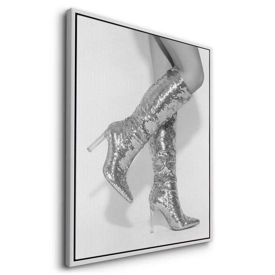 2Silver Sequin Boots - Canvas