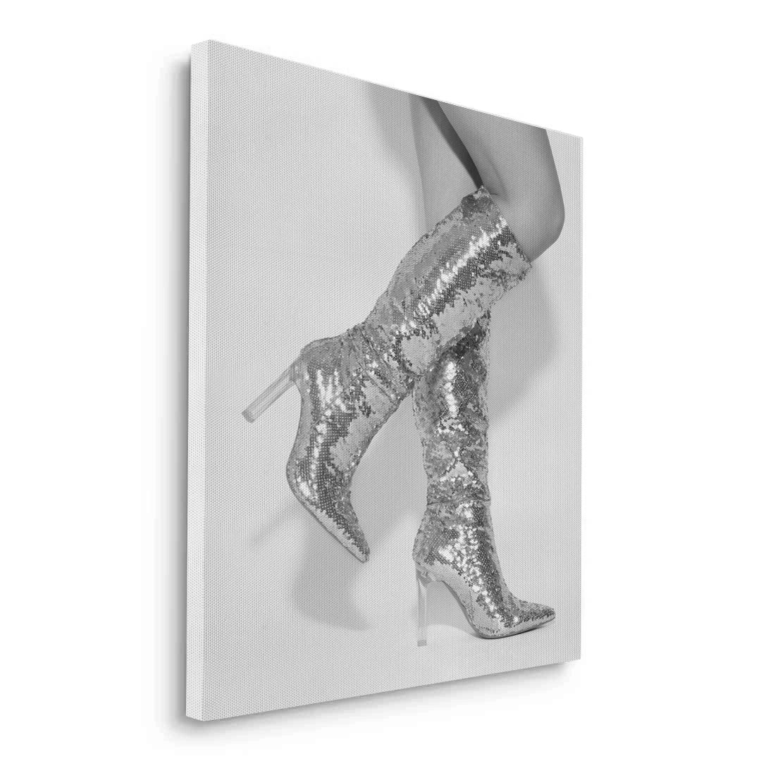 2Silver Sequin Boots - Canvas