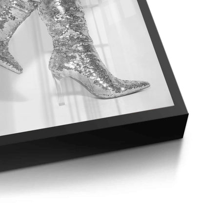 Silver Sequin Boots - Fine Art