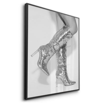 Silver Sequin Boots - Fine Art