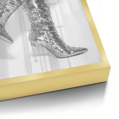 Silver Sequin Boots - Fine Art