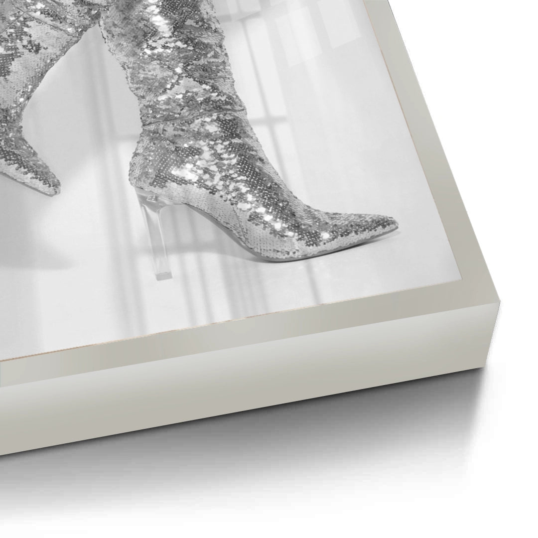 2Silver Sequin Boots - Fine Art