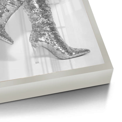 Silver Sequin Boots - Fine Art