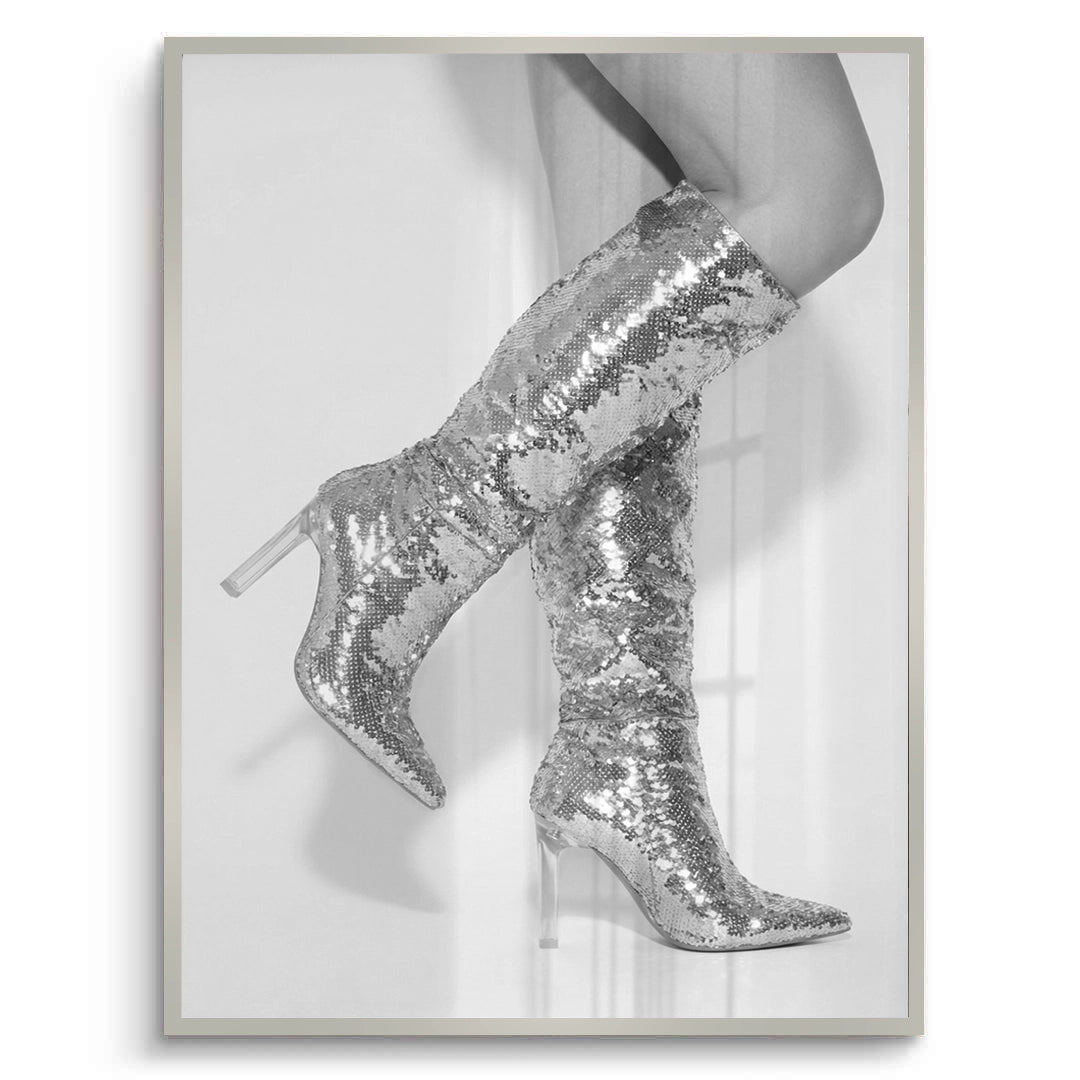 2Silver Sequin Boots - Fine Art