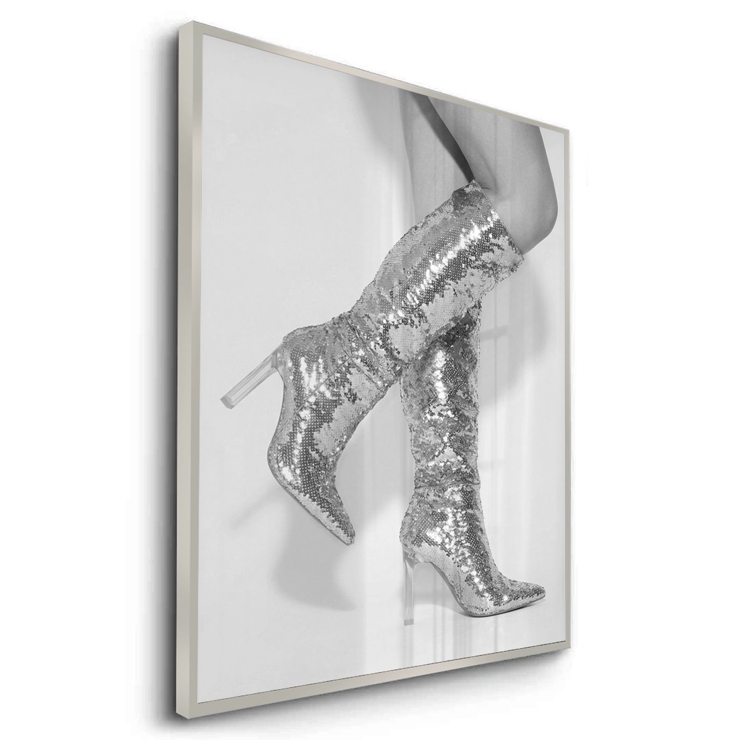 2Silver Sequin Boots - Fine Art