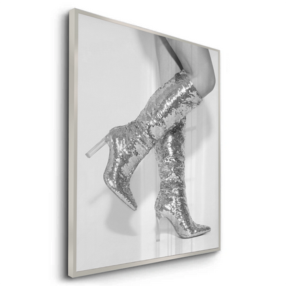 Silver Sequin Boots - Fine Art