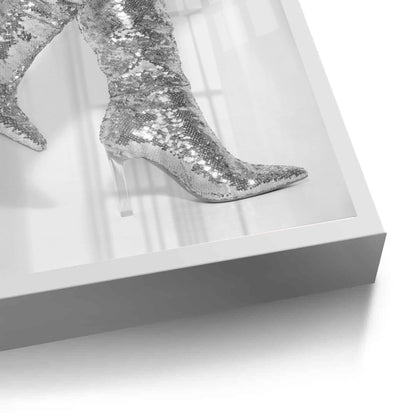 Silver Sequin Boots - Fine Art