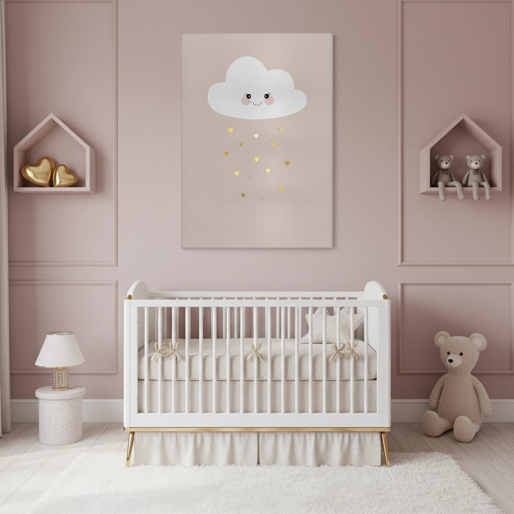 Smiling Cloud Gold Rain - Canvas - Jasmineart.ae