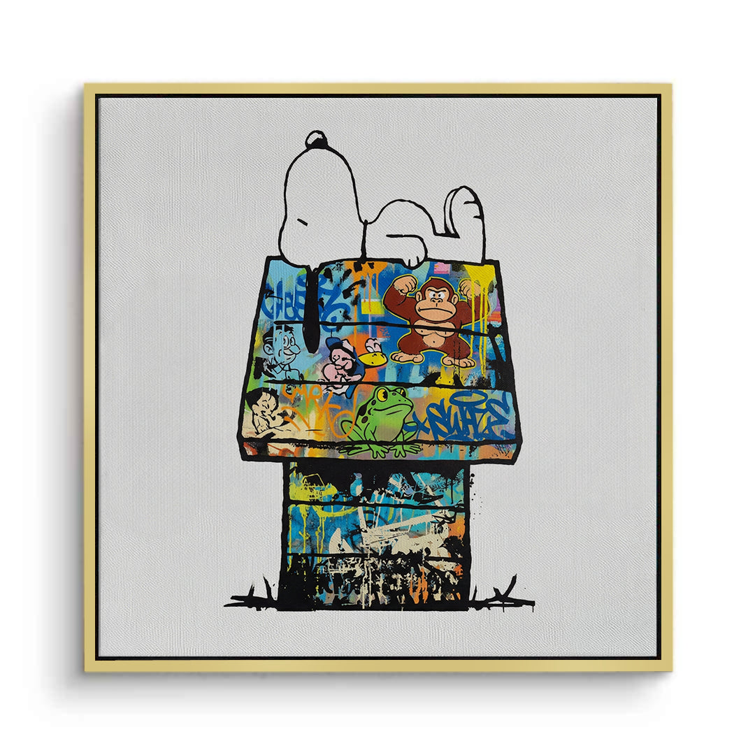 2Snoopy on Doghouse - Canvas