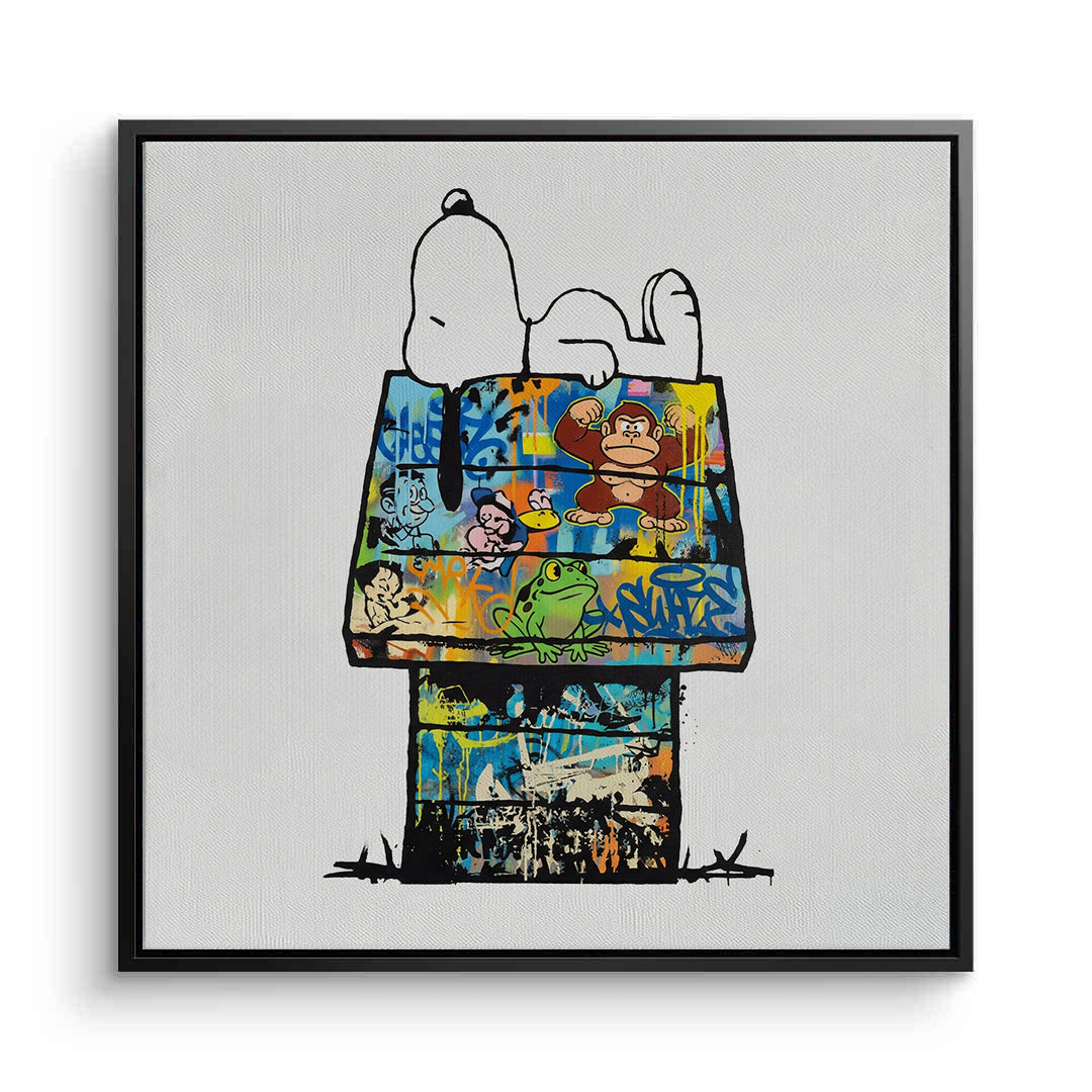 2Snoopy on Doghouse - Canvas