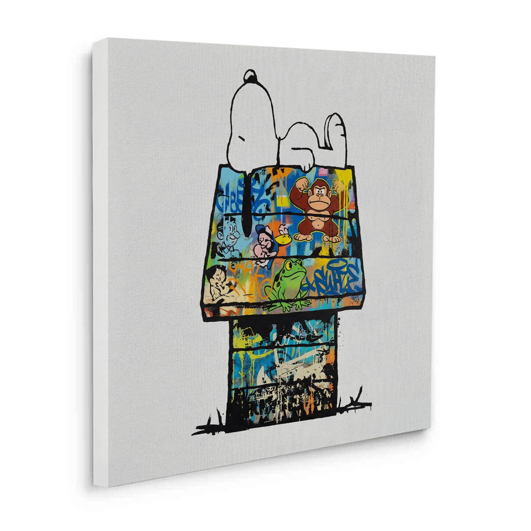 2Snoopy on Doghouse - Canvas