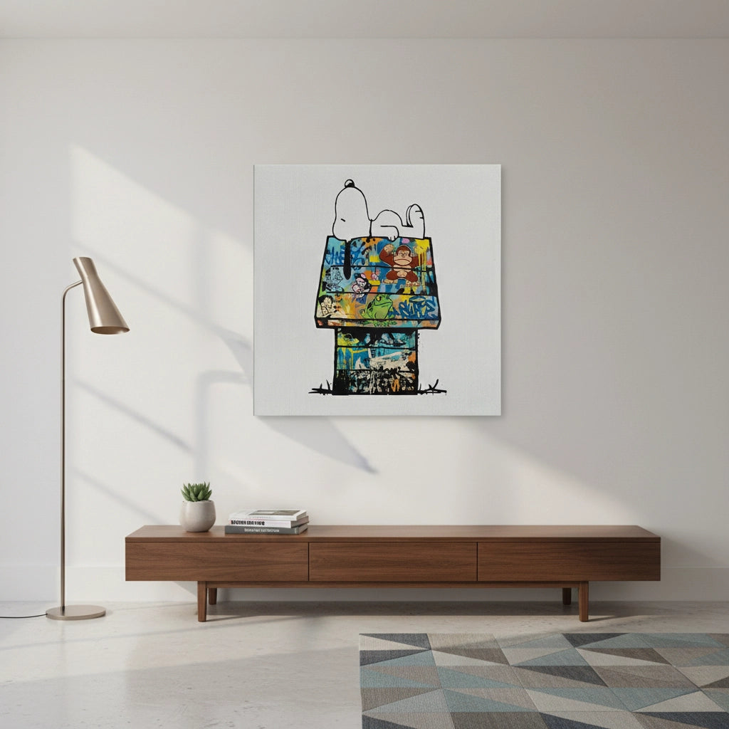 2Snoopy on Doghouse - Canvas