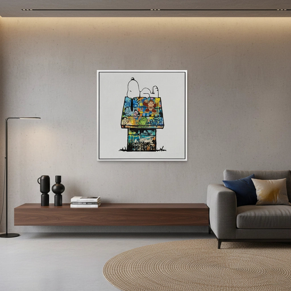 2Snoopy on Doghouse - Canvas