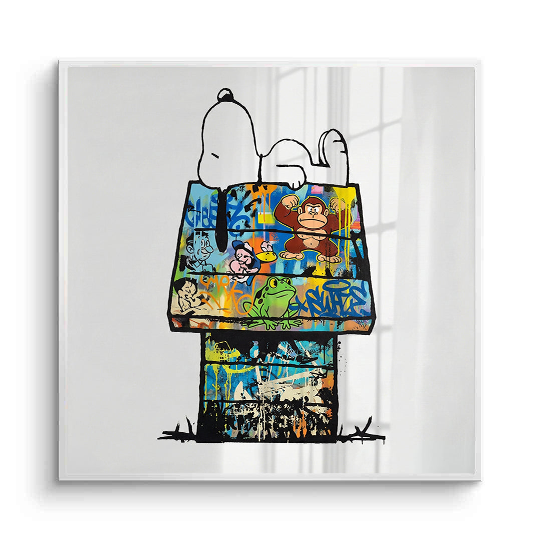 2Snoopy on Doghouse - Fine Art