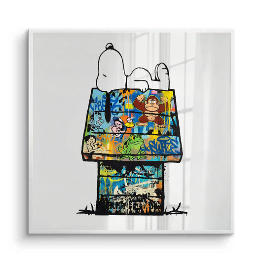 Snoopy on Doghouse - Fine Art