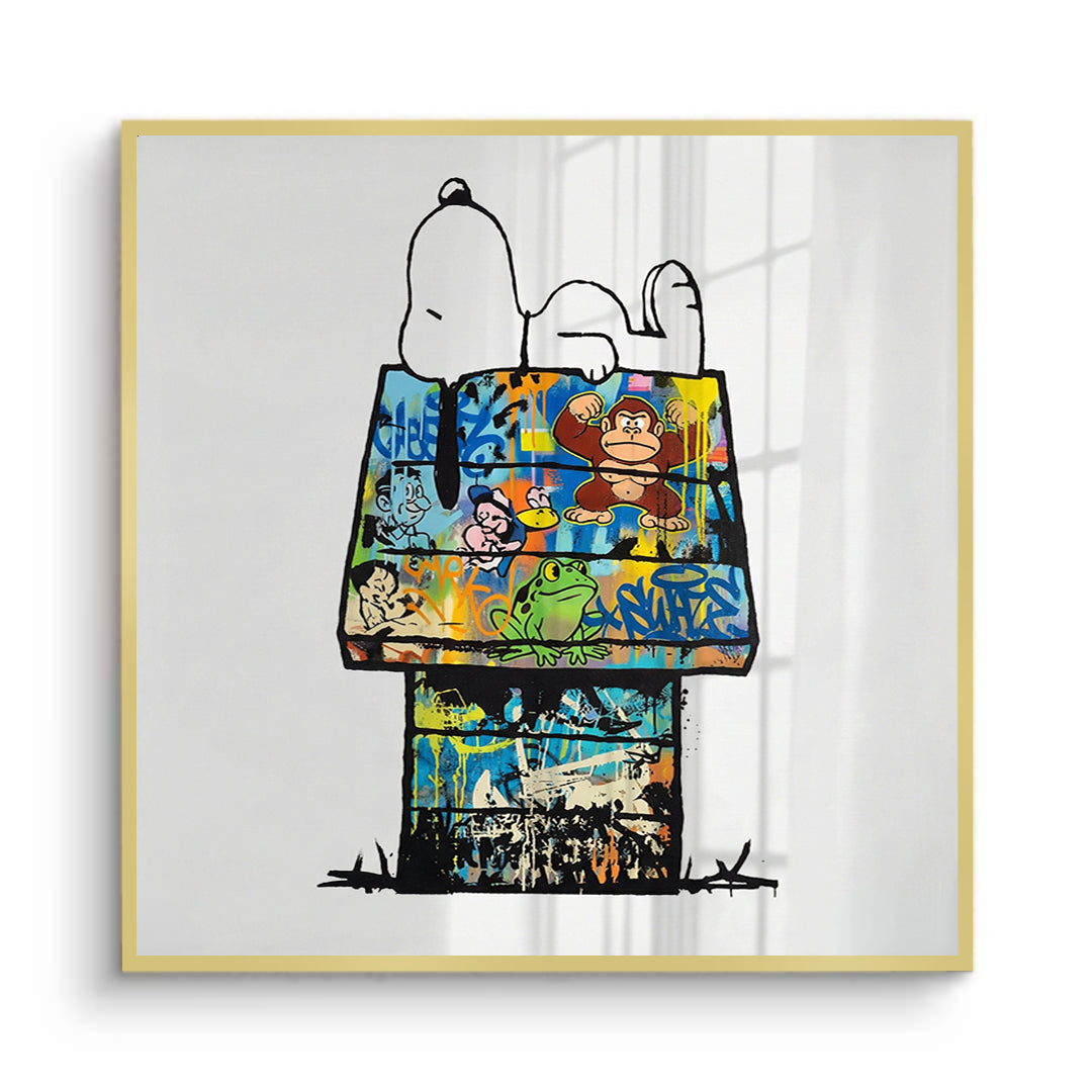 2Snoopy on Doghouse - Fine Art