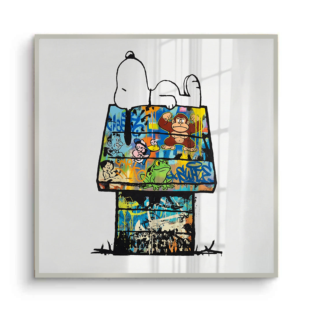 2Snoopy on Doghouse - Fine Art