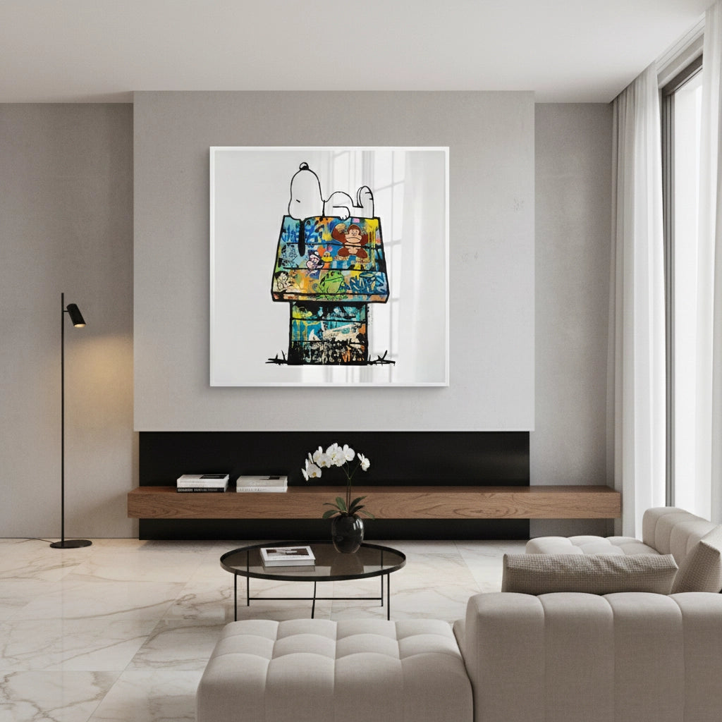 2Snoopy on Doghouse - Fine Art