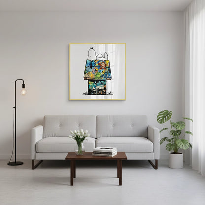Snoopy on Doghouse - Fine Art