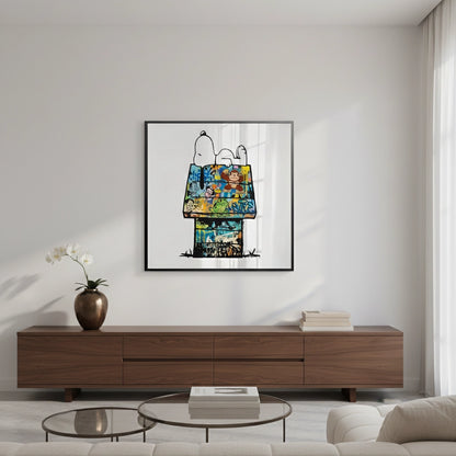 Snoopy on Doghouse - Fine Art