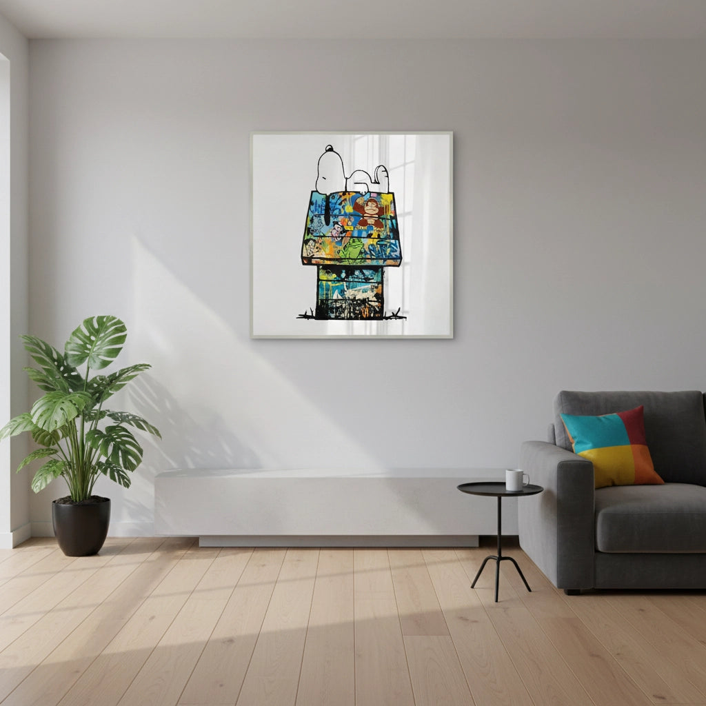 2Snoopy on Doghouse - Fine Art