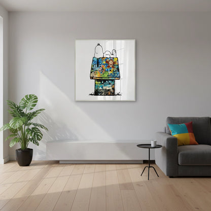 Snoopy on Doghouse - Fine Art