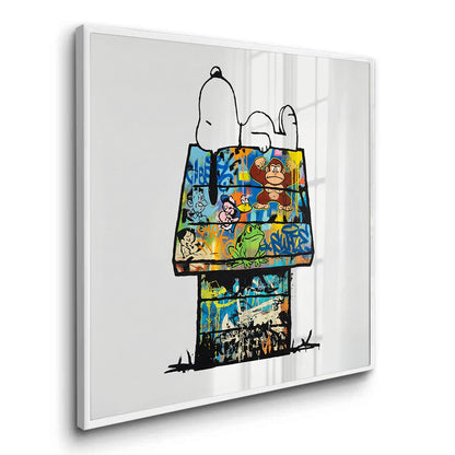 Snoopy on Doghouse - Fine Art