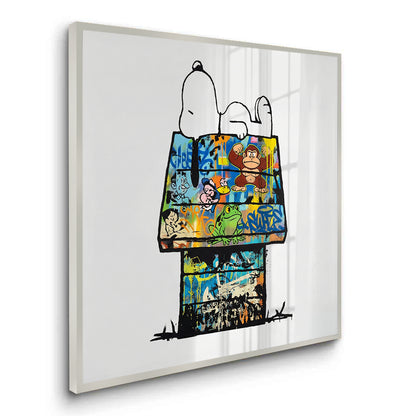Snoopy on Doghouse - Fine Art