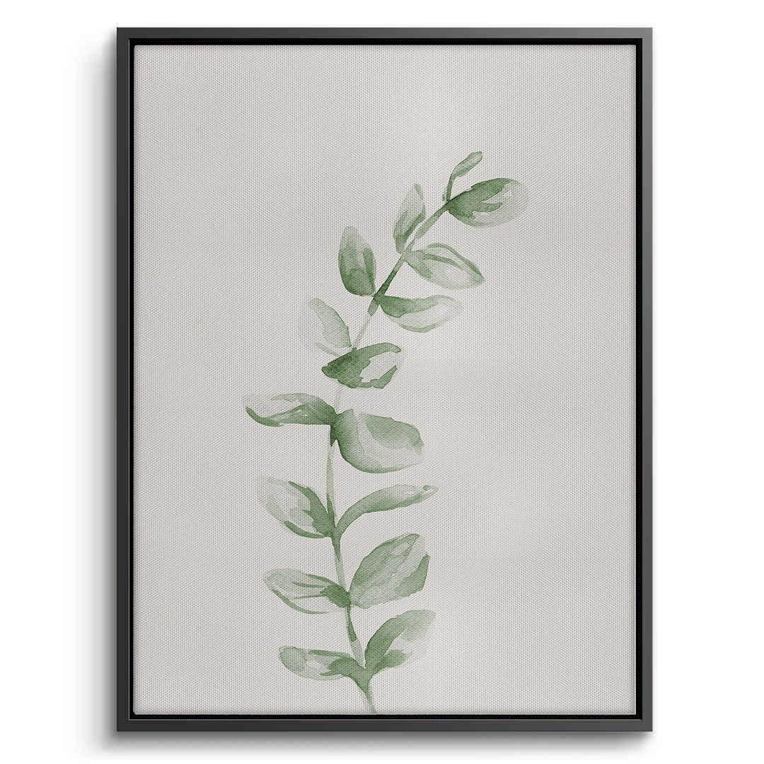 2Soft Green Watercolor Leaf - Canvas